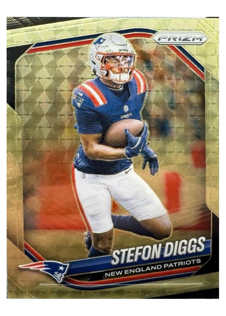 2025 Panini Prizm Base Set Stefon Diggs Gold Vinyl #182 card