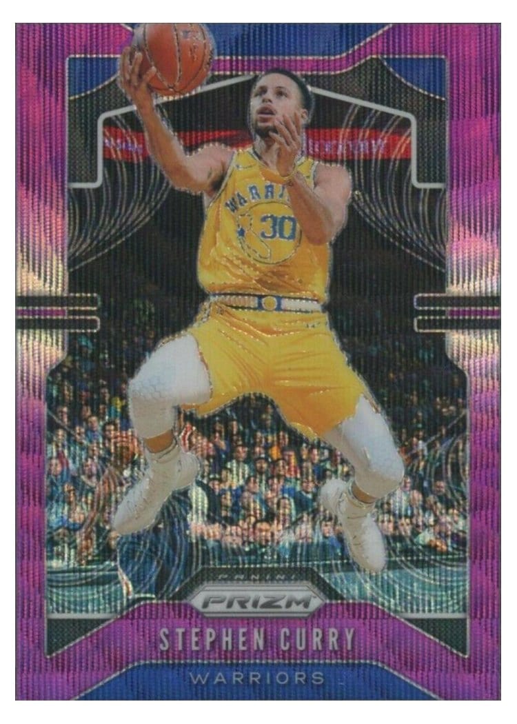 2019-20 Panini Prizm Base Set Stephen Curry Purple Wave Prizm #98 card