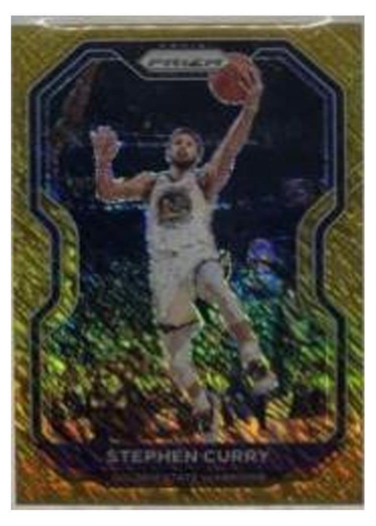 2020-21 Panini Prizm Base Set Stephen Curry Gold Shimmer Prizm #159 card