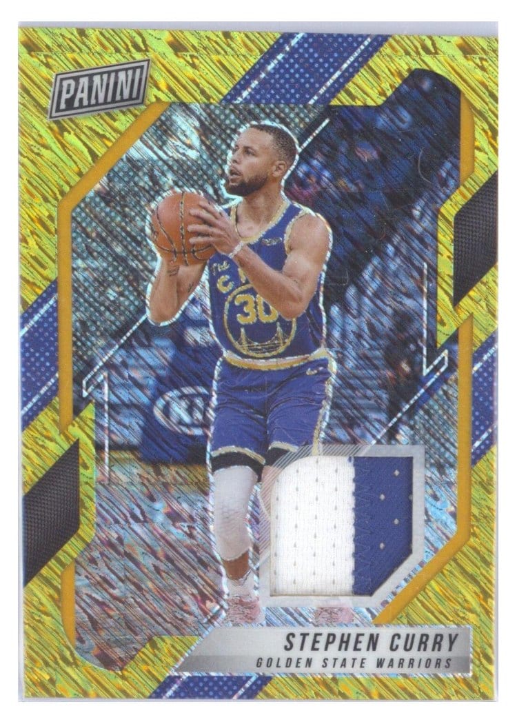 2021-22 Panini Prizm Base Set Stephen Curry Gold Shimmer #154 card
