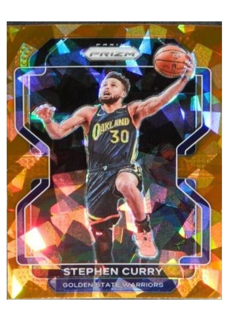 2021-22 Panini Prizm Base Set Stephen Curry Orange Ice Prizm #154 card
