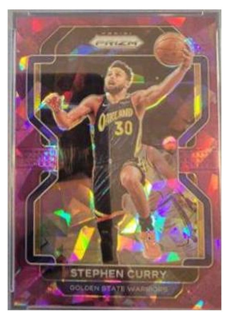 2021-22 Panini Prizm Base Set Stephen Curry Purple Ice Prizm #154 card