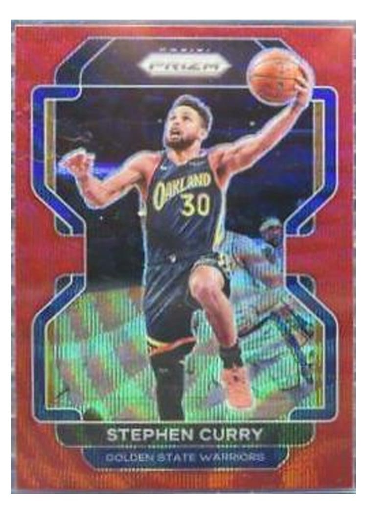 2021-22 Panini Prizm Base Set Stephen Curry Ruby Wave #154 card