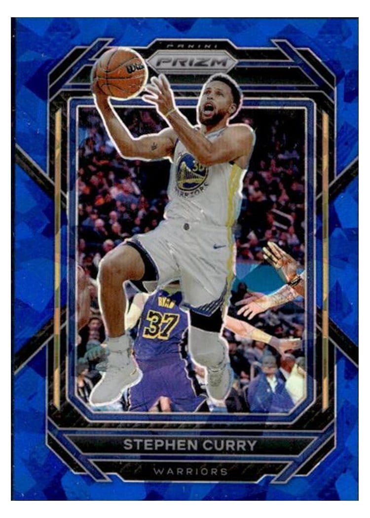 2022-23 Panini Prizm Base Set Stephen Curry Blue Ice Prizm #101 card