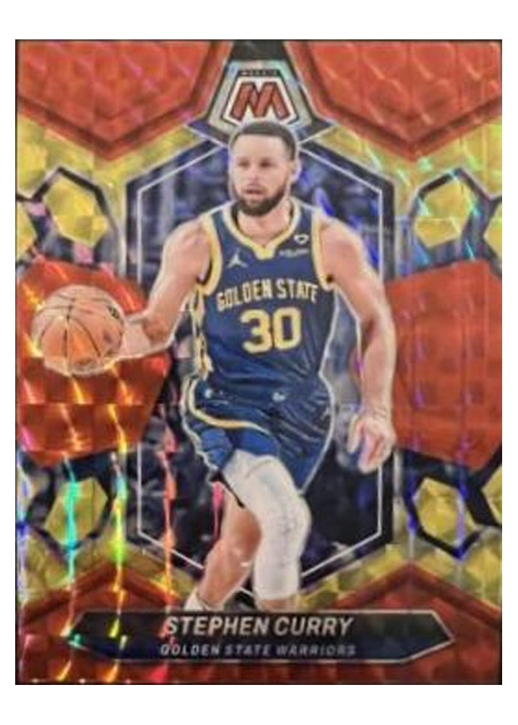 2023-24 Panini Mosaic Base Set Stephen Curry Red Yellow Fusion Choice #3 card