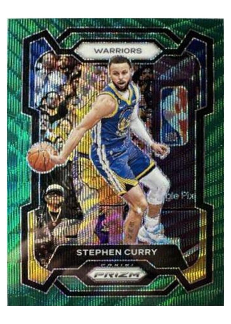2023-24 Panini Prizm Base Set Stephen Curry Green Wave #119 card