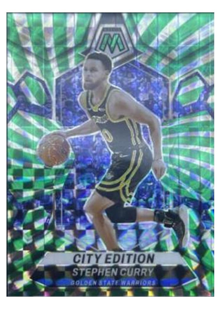 2023 Panini Mosaic Stephen Curry Green Swirl FOTL #276 card