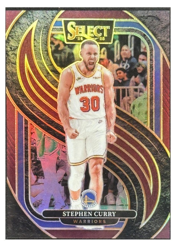 2024-25 Panini Select Base Set Stephen Curry Maroon Prizm #143 card