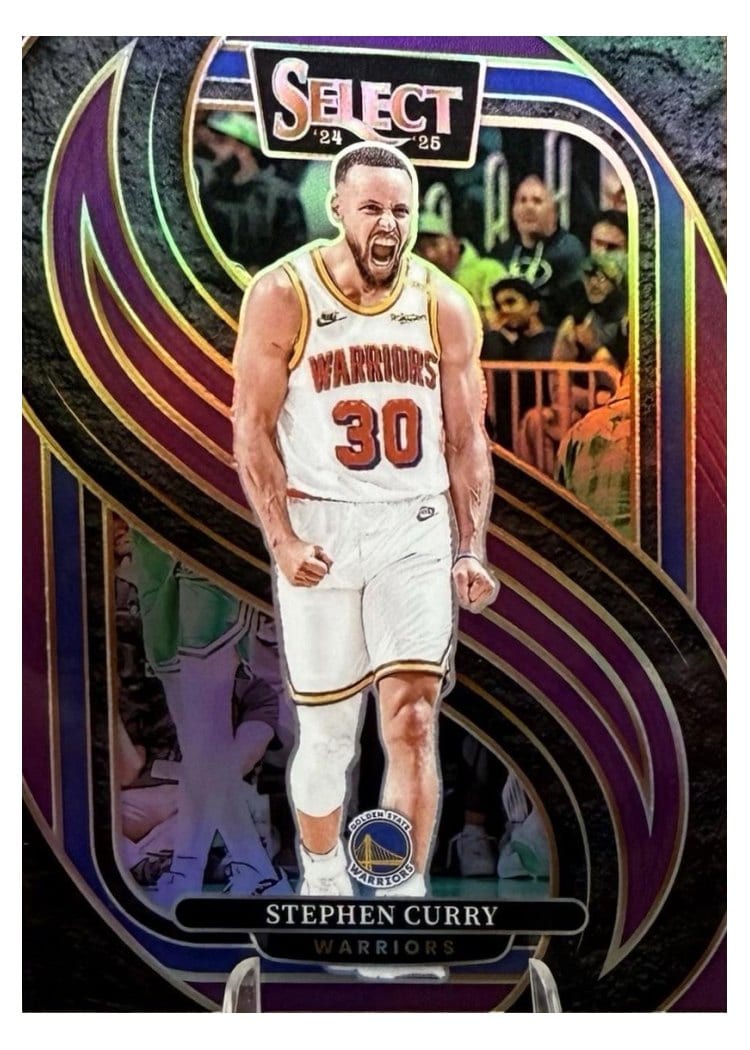 2024-25 Panini Select Base Set Stephen Curry Purple Prizm #143 card