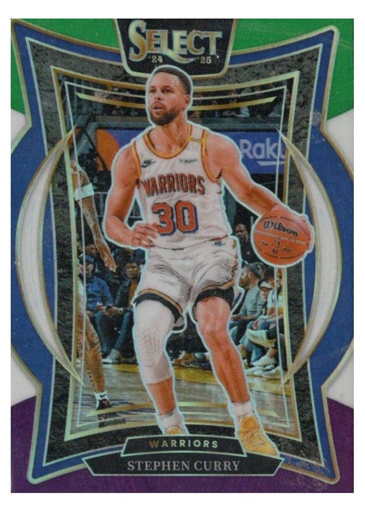 2024 Panini Select Stephen Curry Green White Purple Prizm #7 card