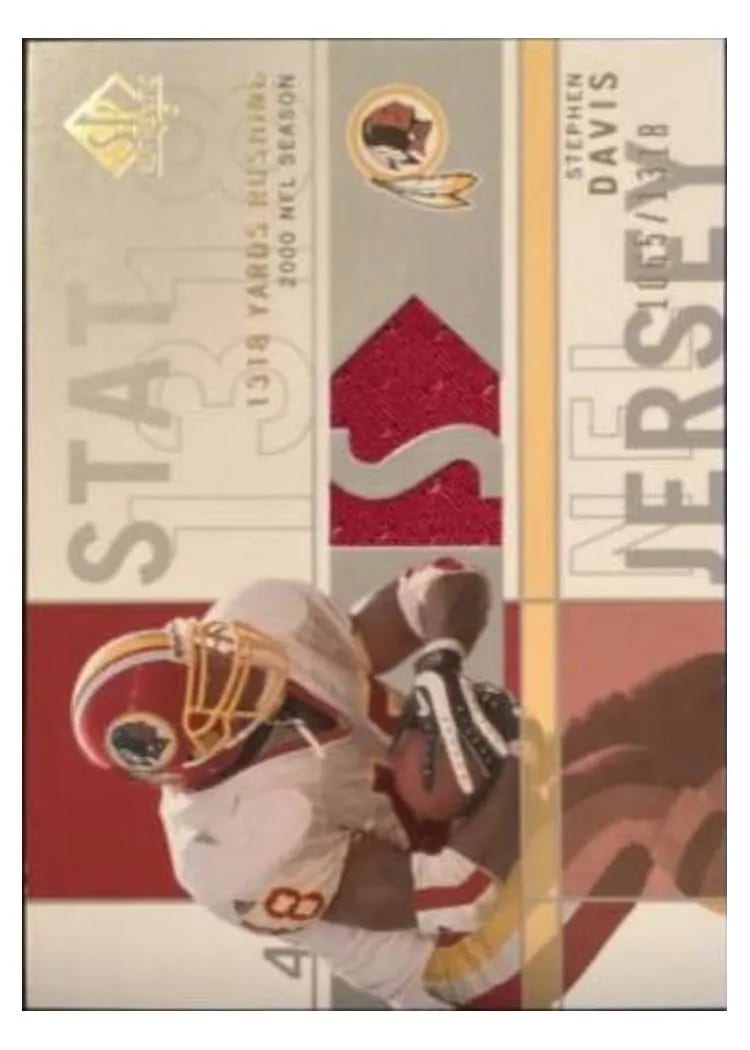 2001 SP Authentic Stat Jerseys Stephen Davis #SP-SD card