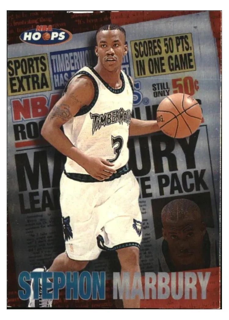 1997 Hoops Rookie Headliner Stephen Marbury #5 card