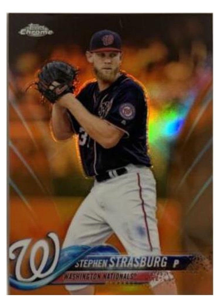 2018 Topps Chrome Base Set Stephen Strasburg #185 card