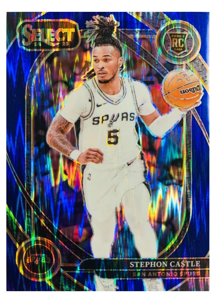 2024-25 Panini Select Base Set Stephon Castle Blue Tectonic Prizm #292 card