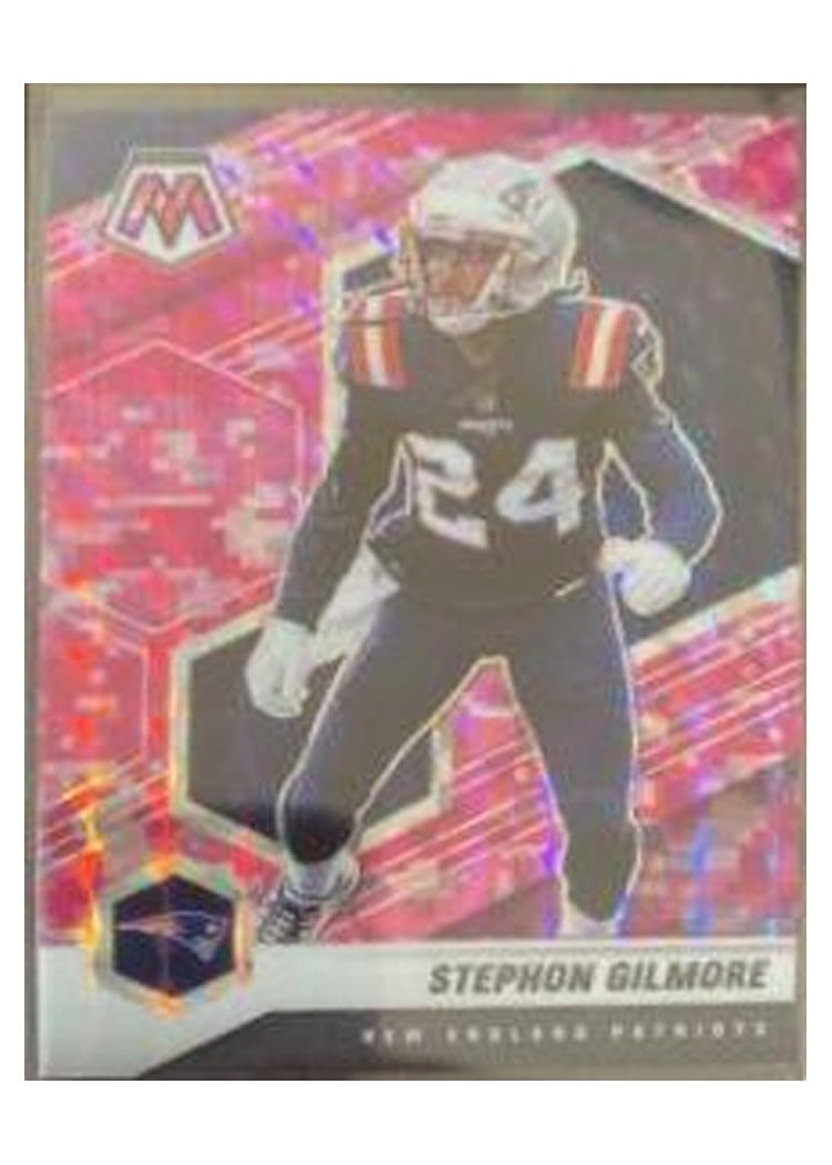 2021 Panini Mosaic Base Set Stephon Gilmore Camo Pink Mosaic #140 card