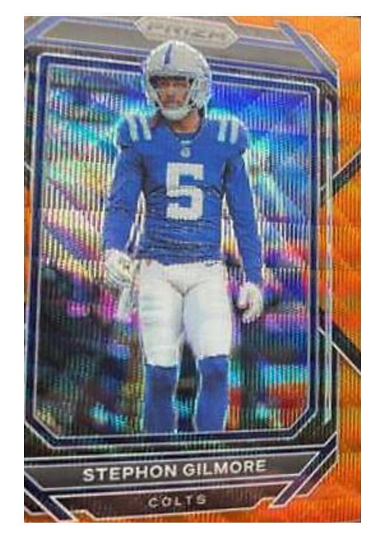 2022 Panini Prizm Base Set Stephon Gilmore Orange Wave #128 card