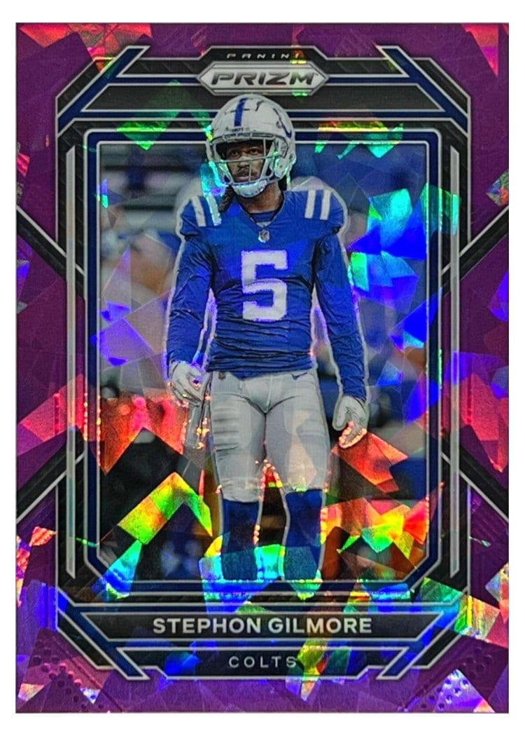 2022 Panini Prizm Base Set Stephon Gilmore Purple Ice #128 card