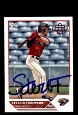 2023 Topps Pro Debut Chrome Autographs Refractor Sterlin Thompson #PDC-185 card