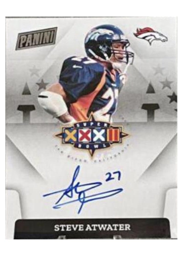 2021 Score 2019 Super Bowl Prizm Signatures Steve Atwater #SBXXXII-SA card