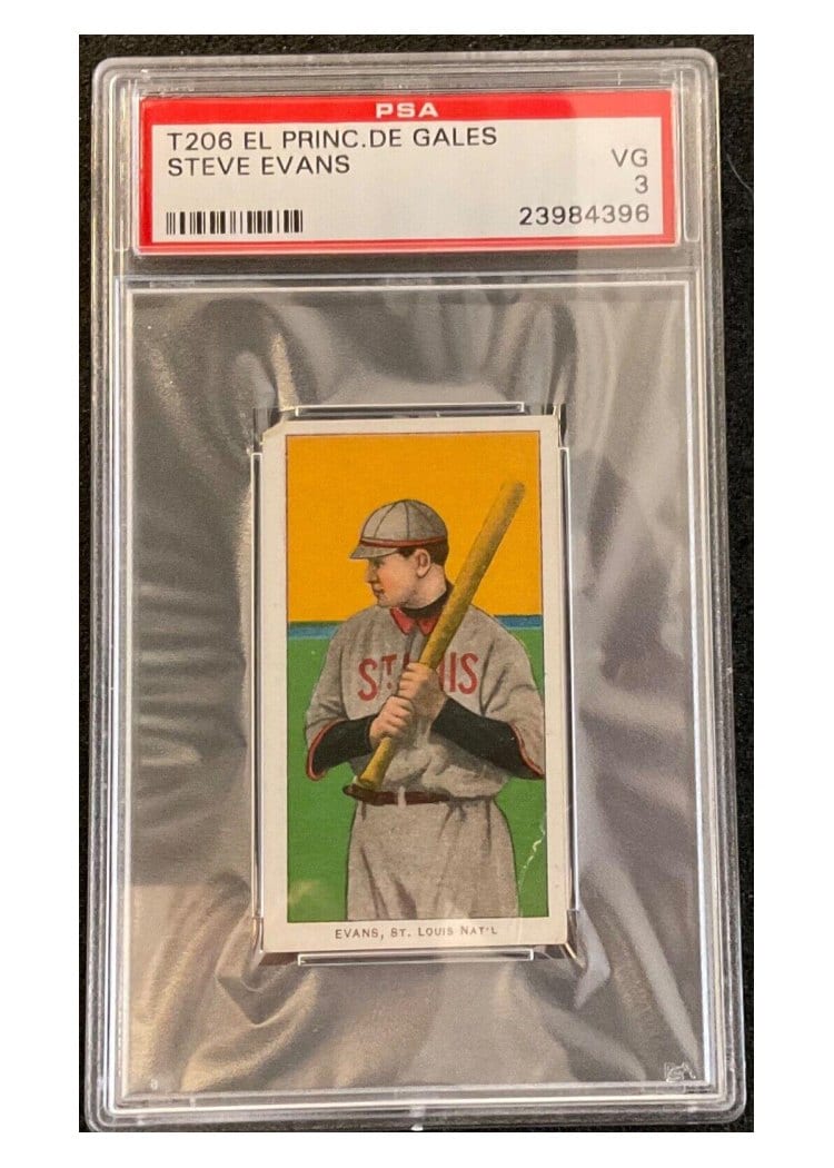 1909 T206 El Principe De Gales Steve Evans card