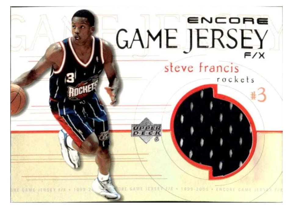 1999 Upper Deck Encore Game Jersey Steve Francis #SF-J card