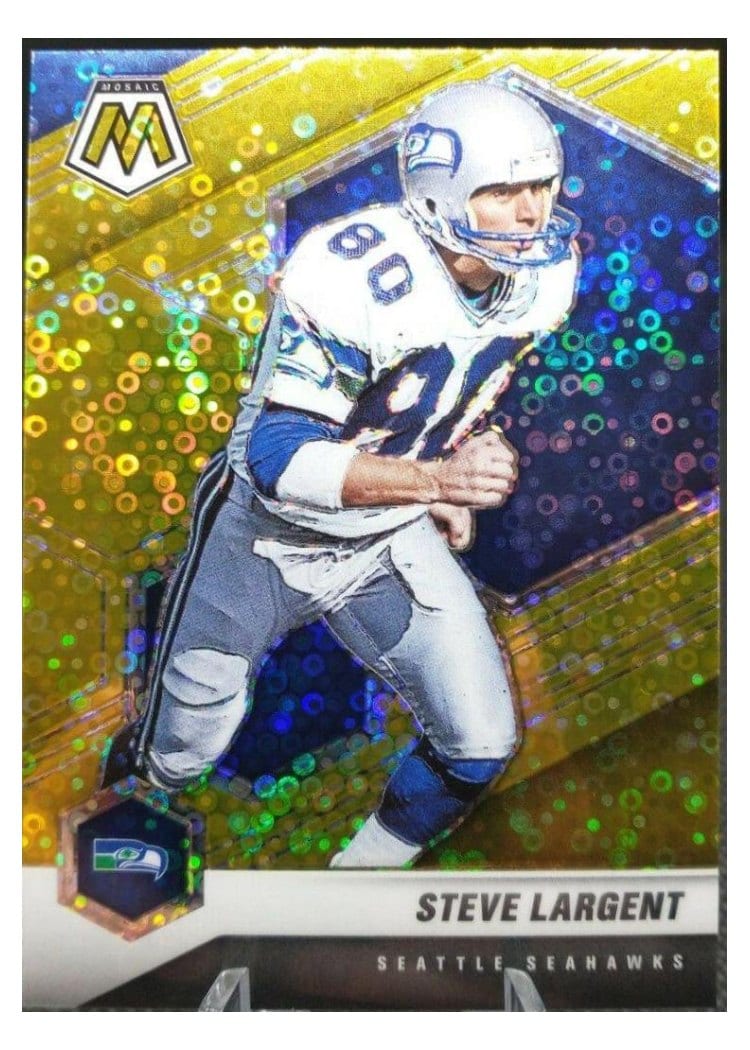2021 Panini Mosaic Base Set Steve Largent Gold Mosaic #180 card