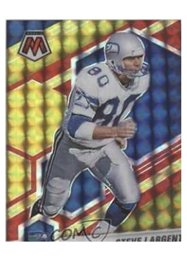 2021 Panini Mosaic Base Set Steve Largent Choice Fusion Red & Yellow #180 card