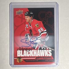 2025-26 Upper Deck Chicago Blackhawks Centennial Red Hot Autos Steve Larmer #10