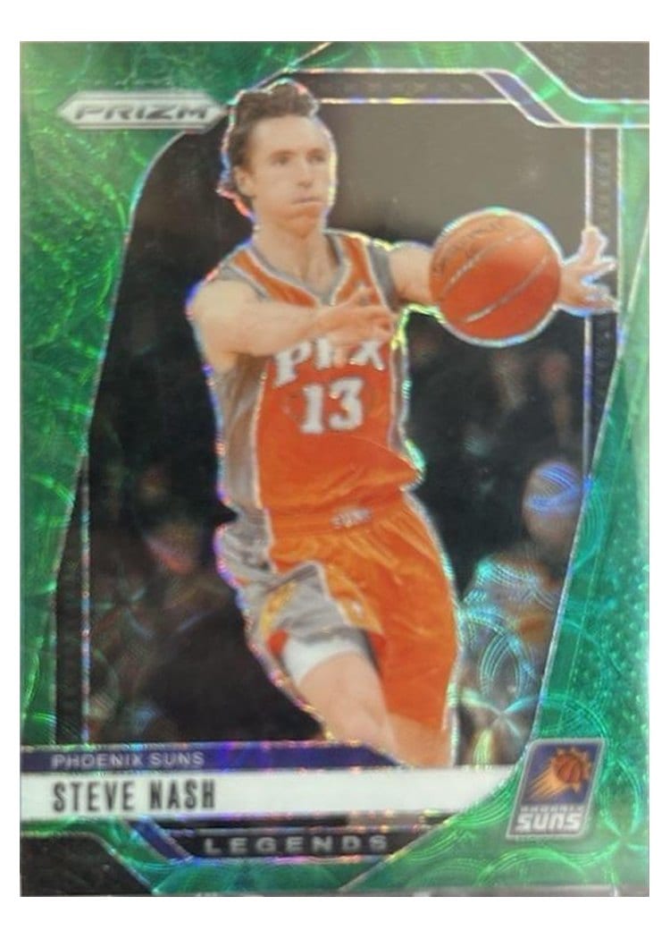 2024-25 Panini Prizm Base Set Steve Nash Green Sparkle #298 card
