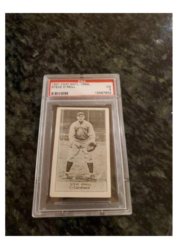 1921 E220 National Caramel Steve O'Neill card