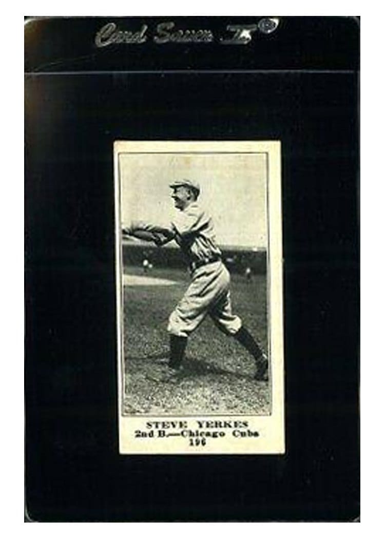 1916 M101 4 Sporting News Steve Yerkes #196 card