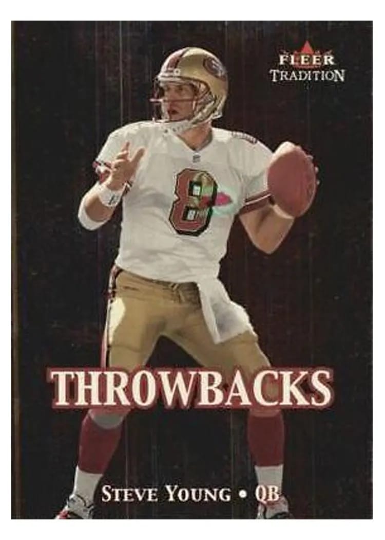 2000 Fleer Throwbacks steve Young #4T card