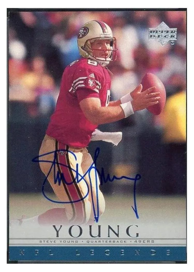 2000 Upper Deck Legends Autographs Steve Young card