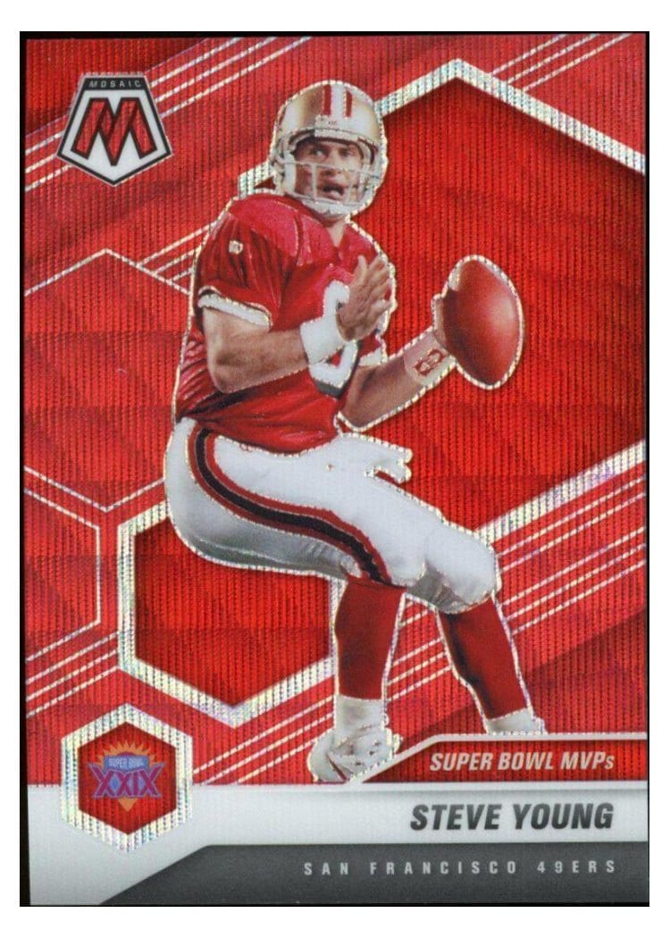 2021 Panini Mosaic Steve Young Red Wave Mosaic #299 card