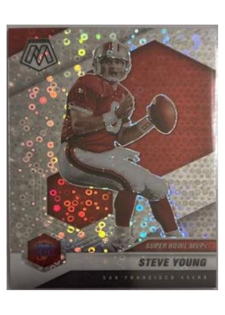 2021 Panini Mosaic Steve Young No Huddle Silver Mosaic #299 card