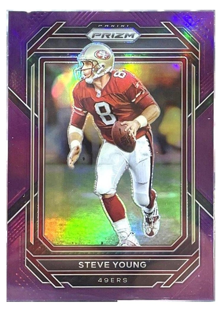 2022 Panini Prizm Base Set Steve Young Purple #271 card