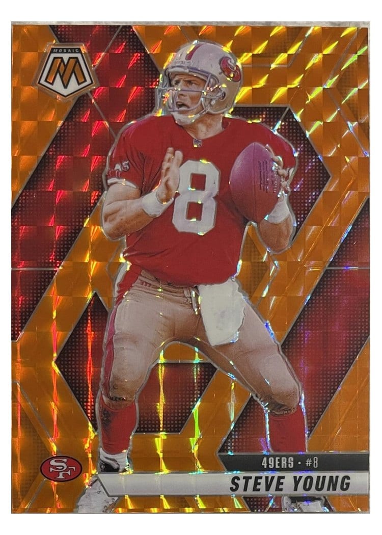 2025 Panini Mosaic Base Set Steve Young Orange #10 card