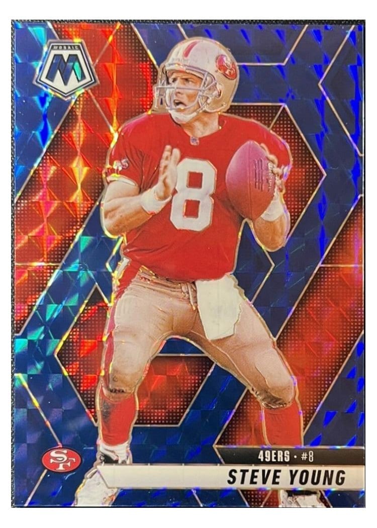 2025 Panini Mosaic Base Set Steve Young Blue #10 card