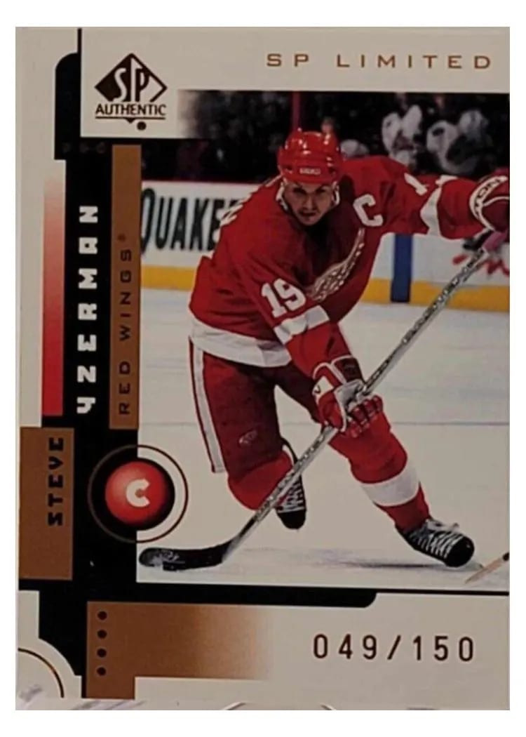2001 SP Authentic Steve Yzerman #28 card