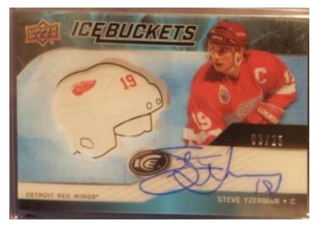 2021 Upper Deck Ice 2019 Update Buckets Autographs Steve Yzerman #IB-SY card