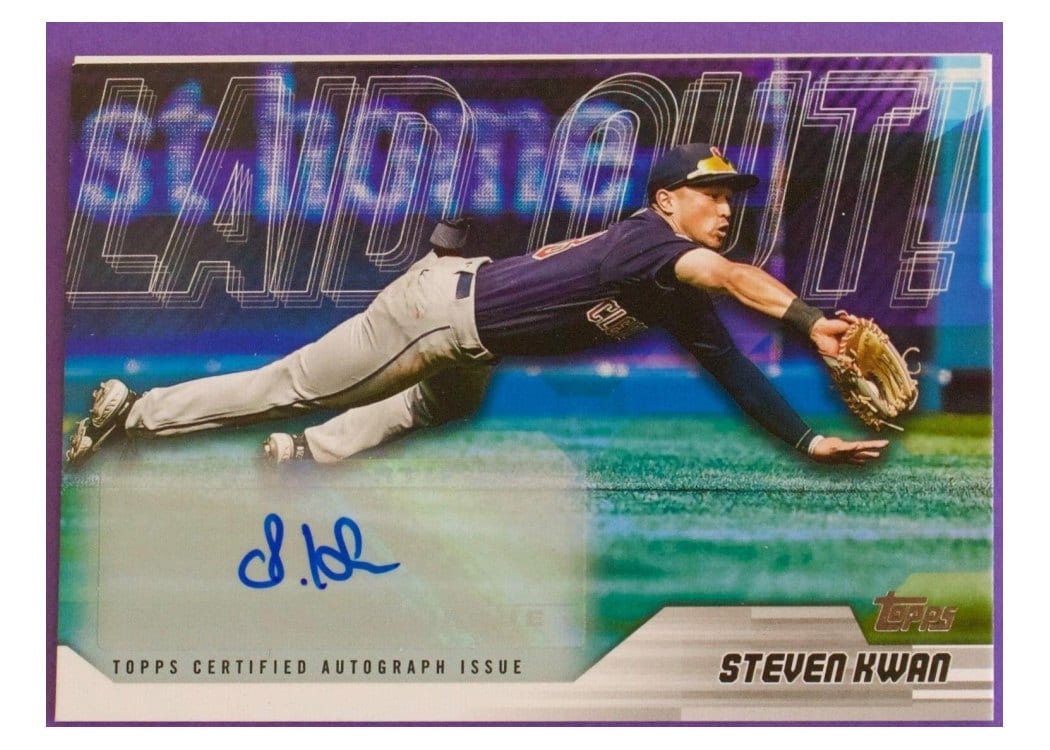 2023 Topps Update Laid Out Autographs Steven Kwan #LO-5 card