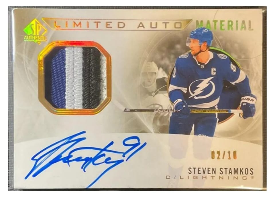2021-22 SP Authentic 2020 Update - Limited Autograph Material Steven Stamkos #LAM-SS card