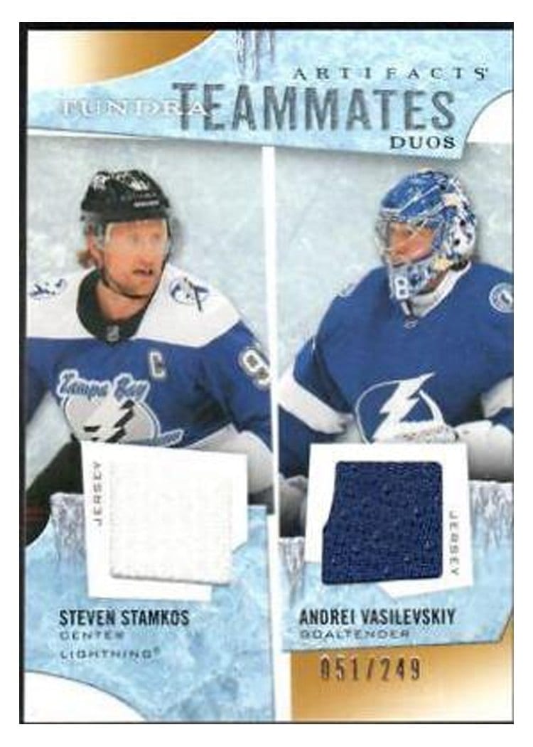 2019-20 Upper Deck Artifacts Tundra Teammates Duos Steven Stamkos/Nikita Kucherov #T2-TBL card