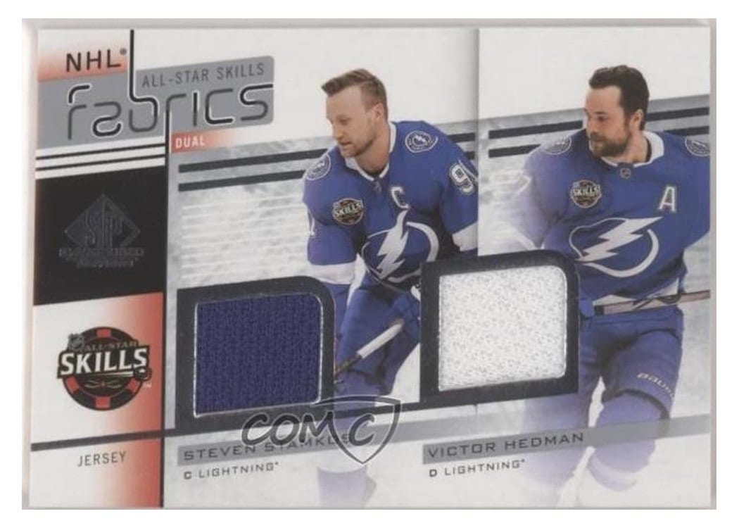 2022-23 SP Game Used 2022 NHL All-Star Game Jersey Duals Steven Stamkos/Victor Hedman #AS2-14 card