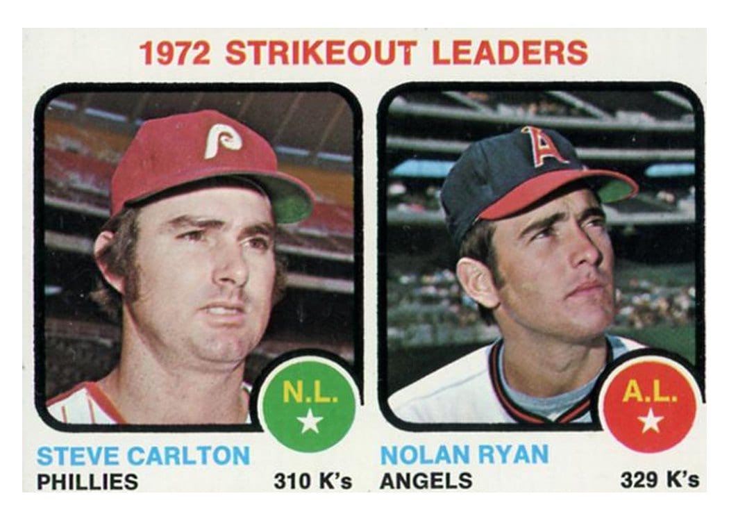 1973 Topps Strikeout Leaders S. Carlton, N. Ryan #67 card
