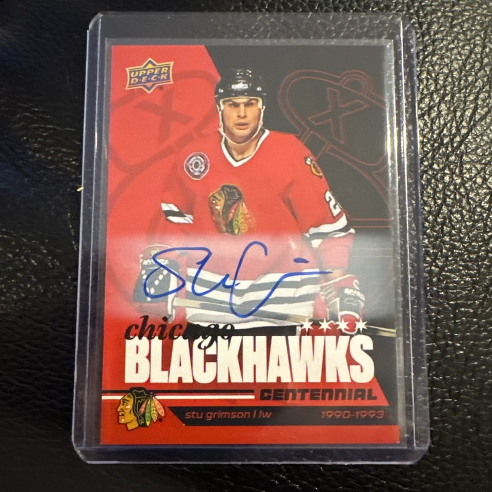2025-26 Upper Deck Chicago Blackhawks Centennial Box Set Autographs Stu Grimson #83 card