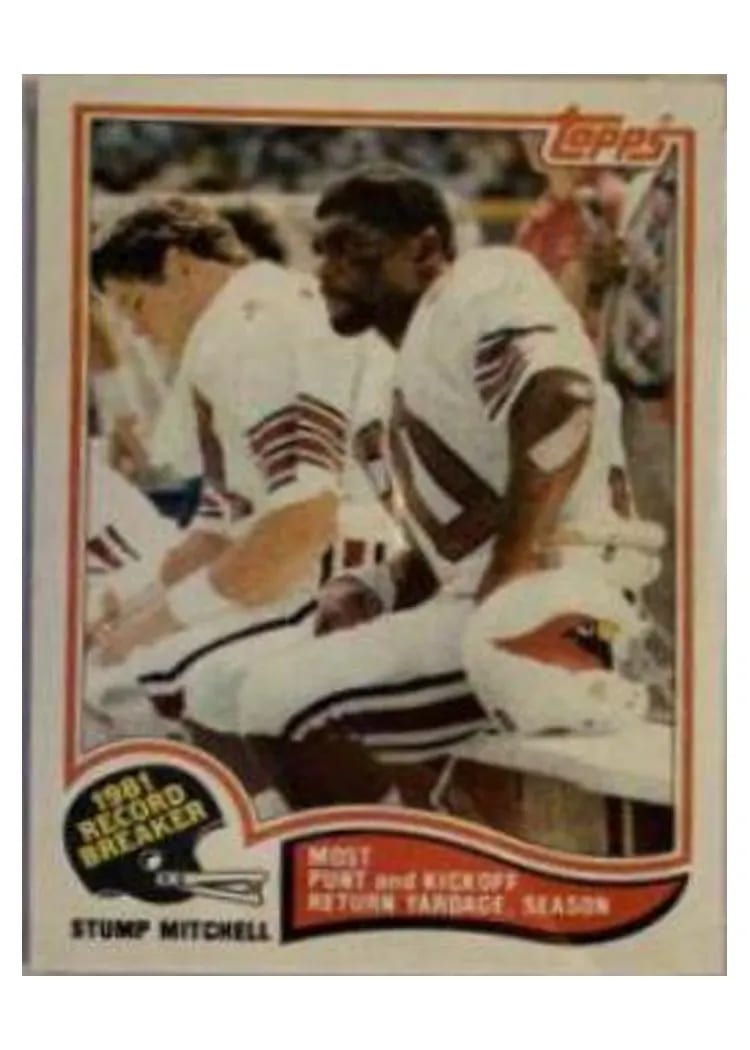 1982 Topps Stump Mitchell Record Breaker #4 card