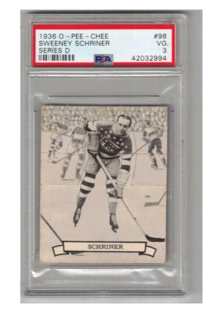 1936 O-Pee-Chee Sweeney Schriner #98 card