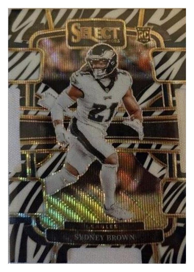 2023 Panini Select Base Set Sydney Brown Zebra Prizm #80 card