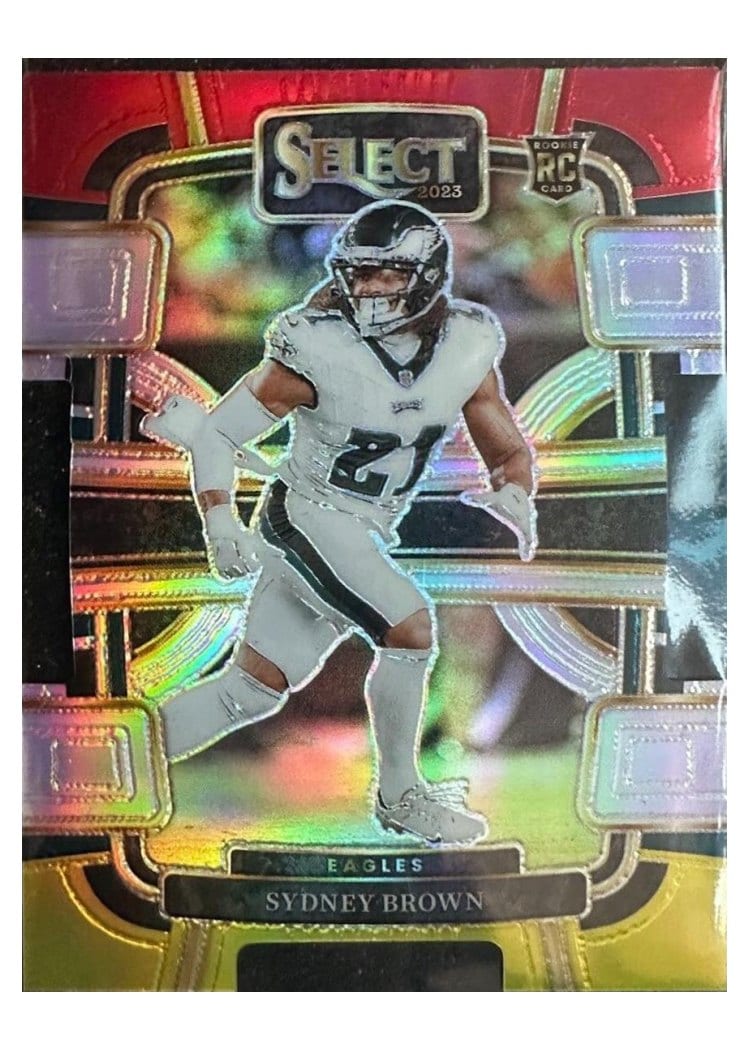 2023 Panini Select Base Set Sydney Brown Gold Prizm Die-Cut #80 card